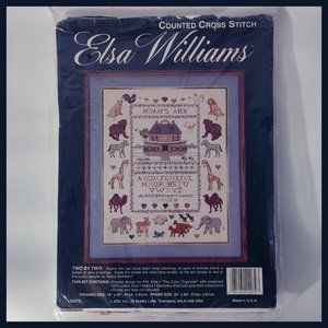 Elsa Williams 02079 "Two By Two" Noah's Ark Sampler Counted Cross Stitch 16"x20"